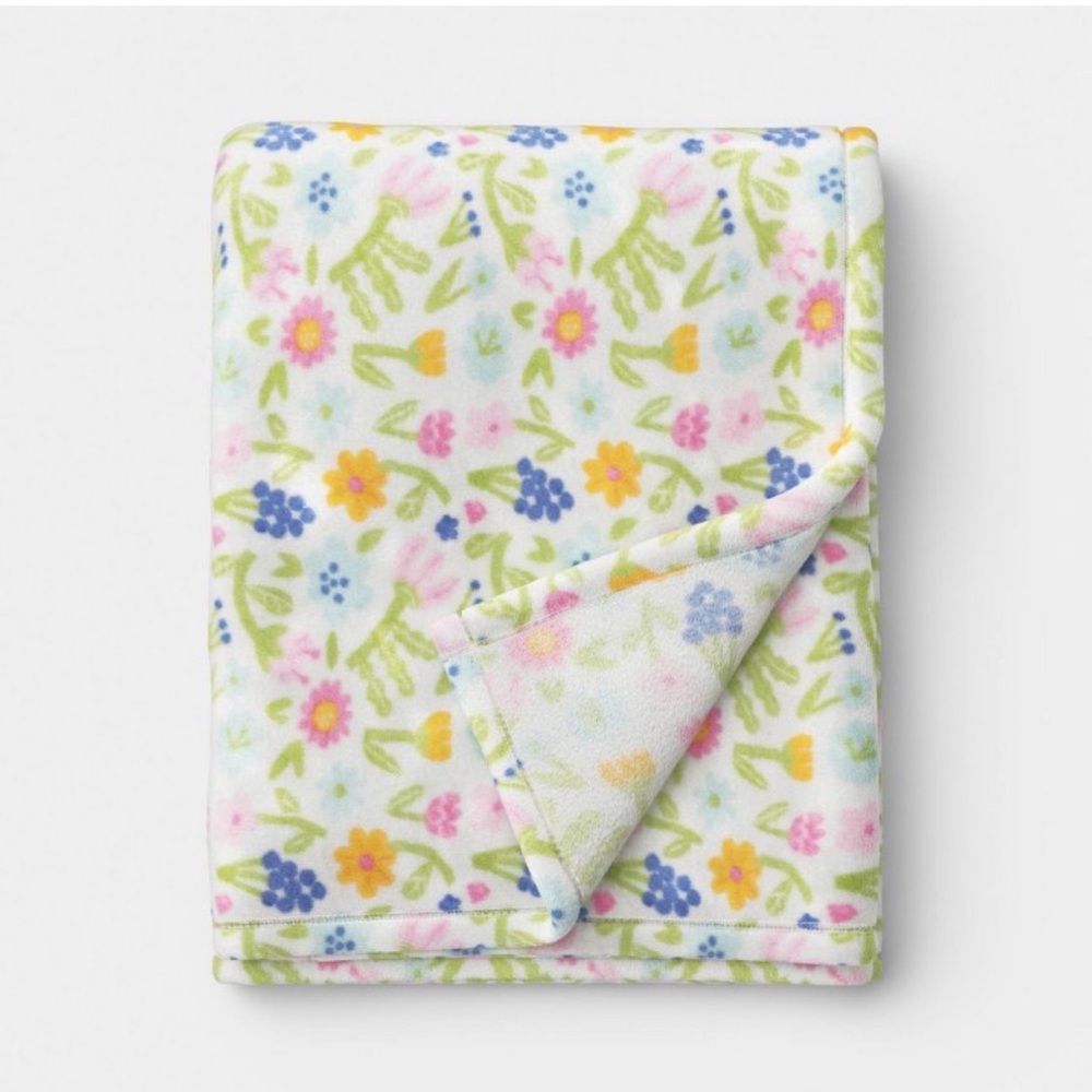 Room Essentials Floral Printed Plush Throw Blanket